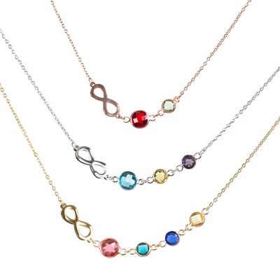 Infinity Personalized Birthstone Necklace for Women Grandma Mother Daughter Custom Pendants 18K Gold Filled Chain Gifts for Women Jewelry - image1